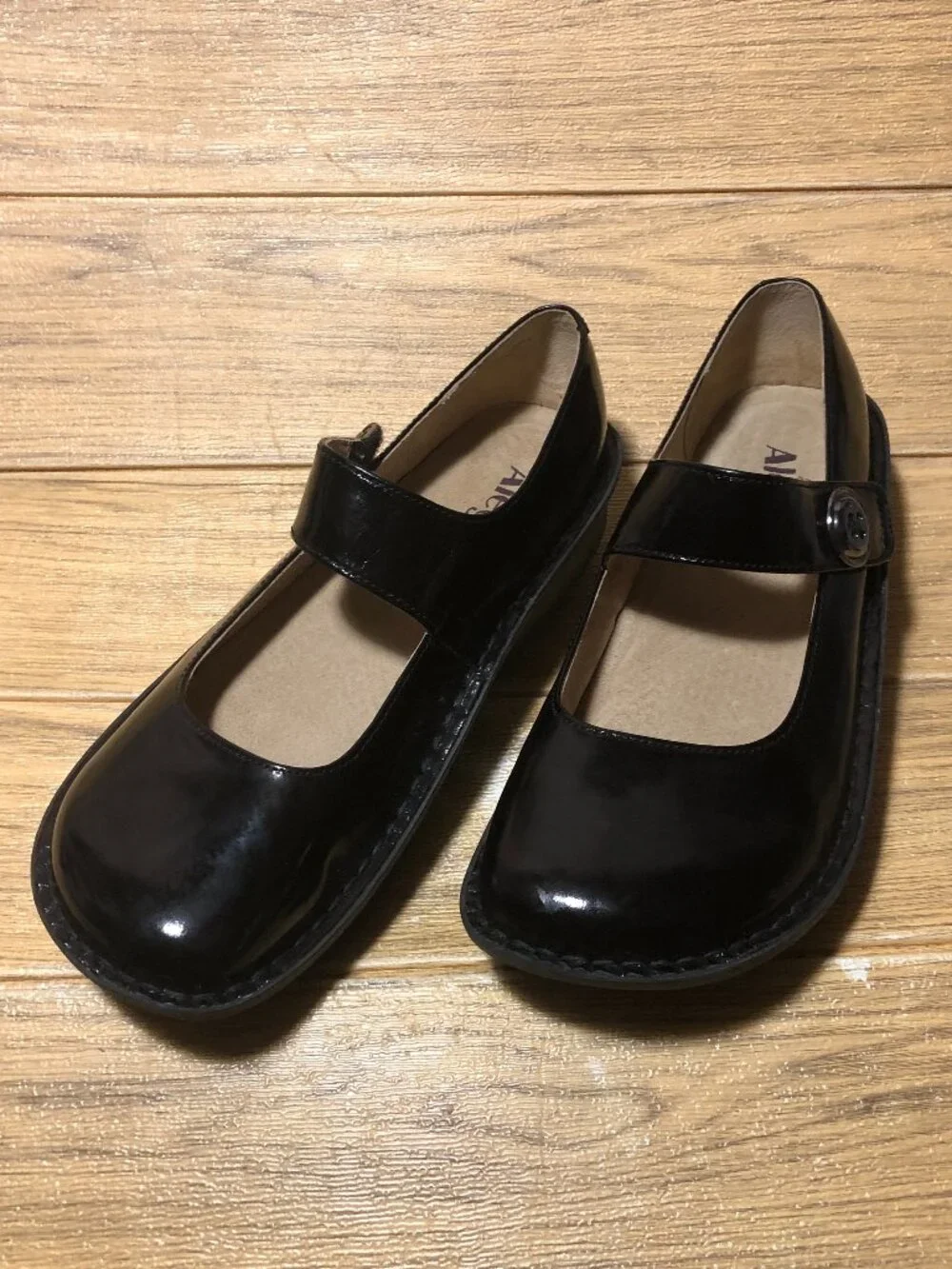 Alegria women patent leather black Chunky mary jane shoes, Style Paloma, 9.5